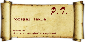 Pozsgai Tekla névjegykártya